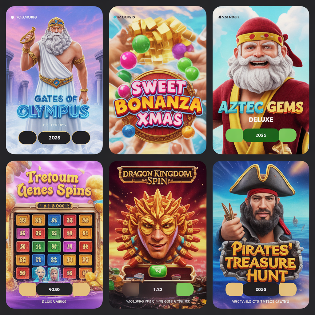 5 slot terbaru 2026 di Hokiku88 termasuk Gates of Olympus, Sweet Bonanza Xmas, Aztec Gems Deluxe, Dragon Kingdom Spin, Pirates’ Treasure Hunt dengan multipliers dan free spins